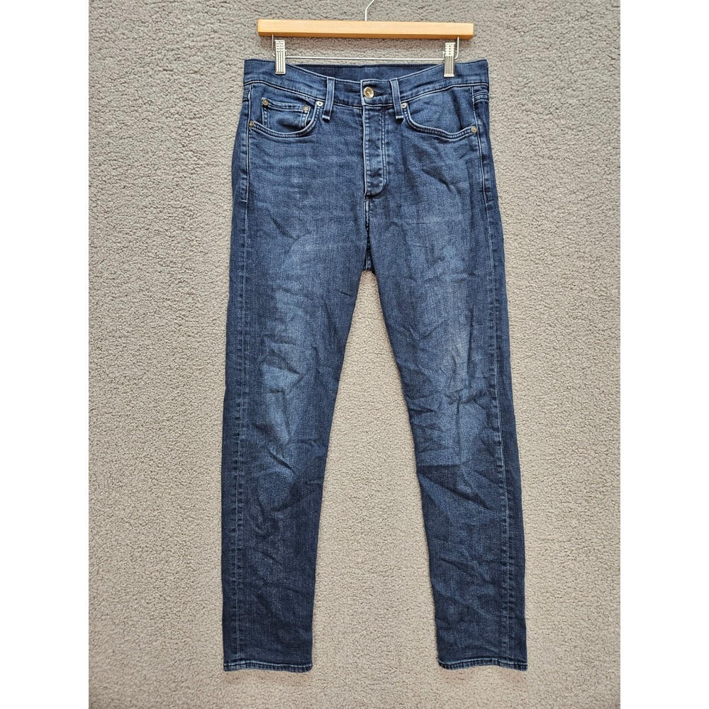Rag & Bone Fit 2 Slim Jeans 32 Blue Bayview Dark Wash Stretch Denim